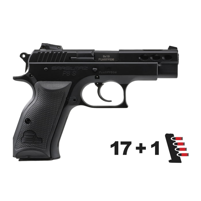 P8SBL - SAR P8S Compact Black 9mm - 17 rounds