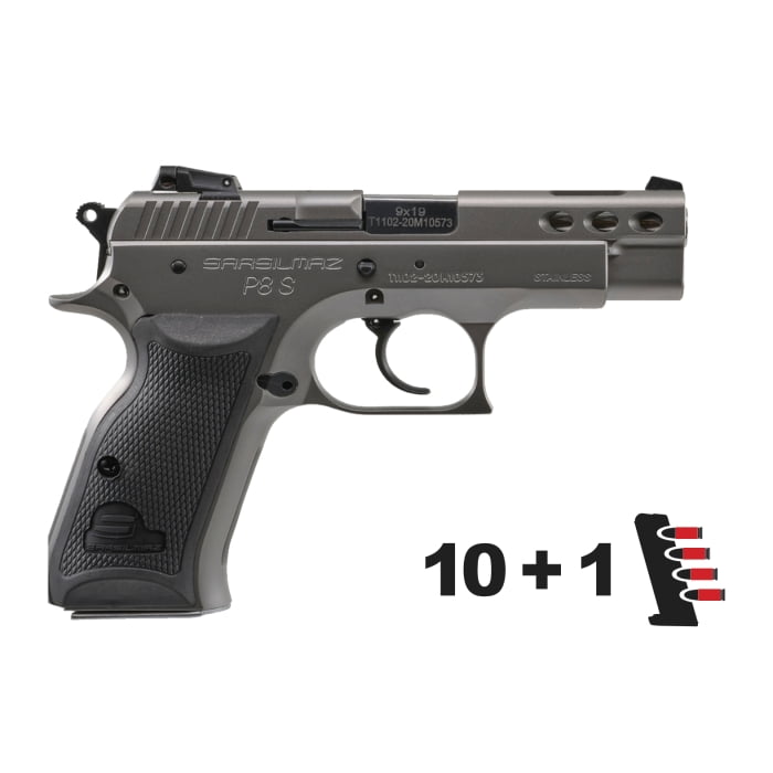 P8SST10 - SAR P8S Compact Stainless 9mm - 10 rounds