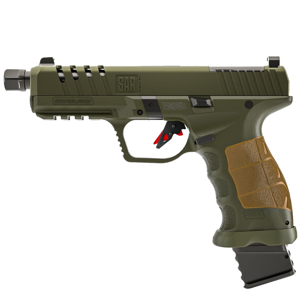 SAR9 SOCOM 9mm Pistol OD Green Pistol suppressor ready