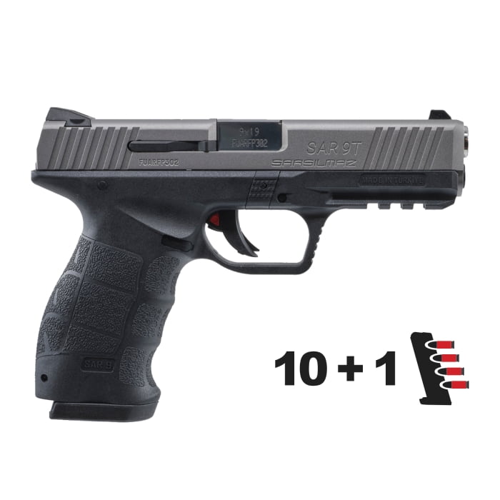 SAR9TST10 - SAR9T Black Stainless, 9mm pistol, No Safety, 10 rounds