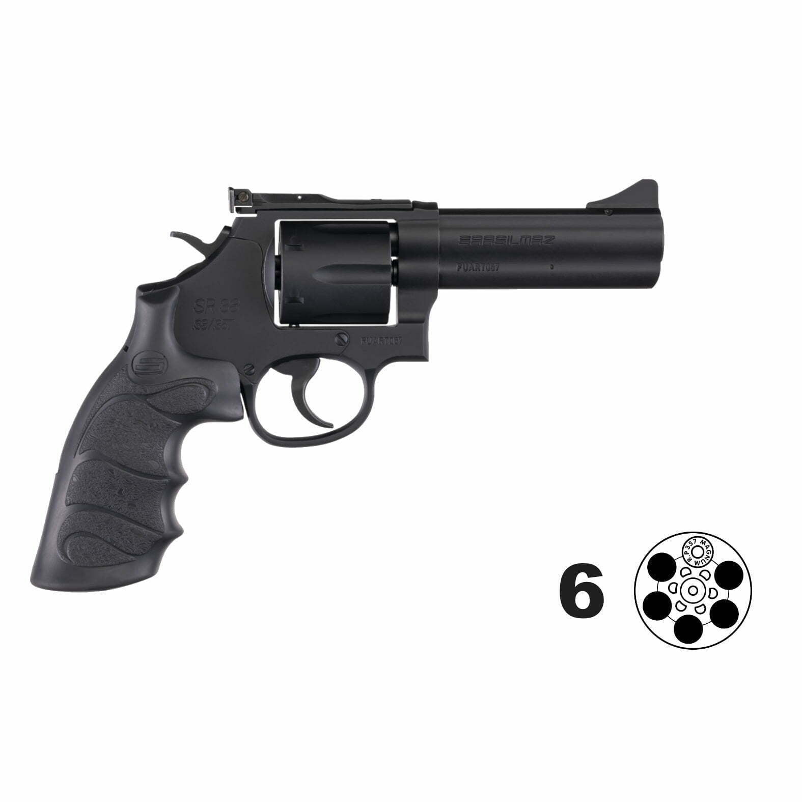 SARSR38BL4 - SAR 357 Magnum Revolver 4 inch Black R