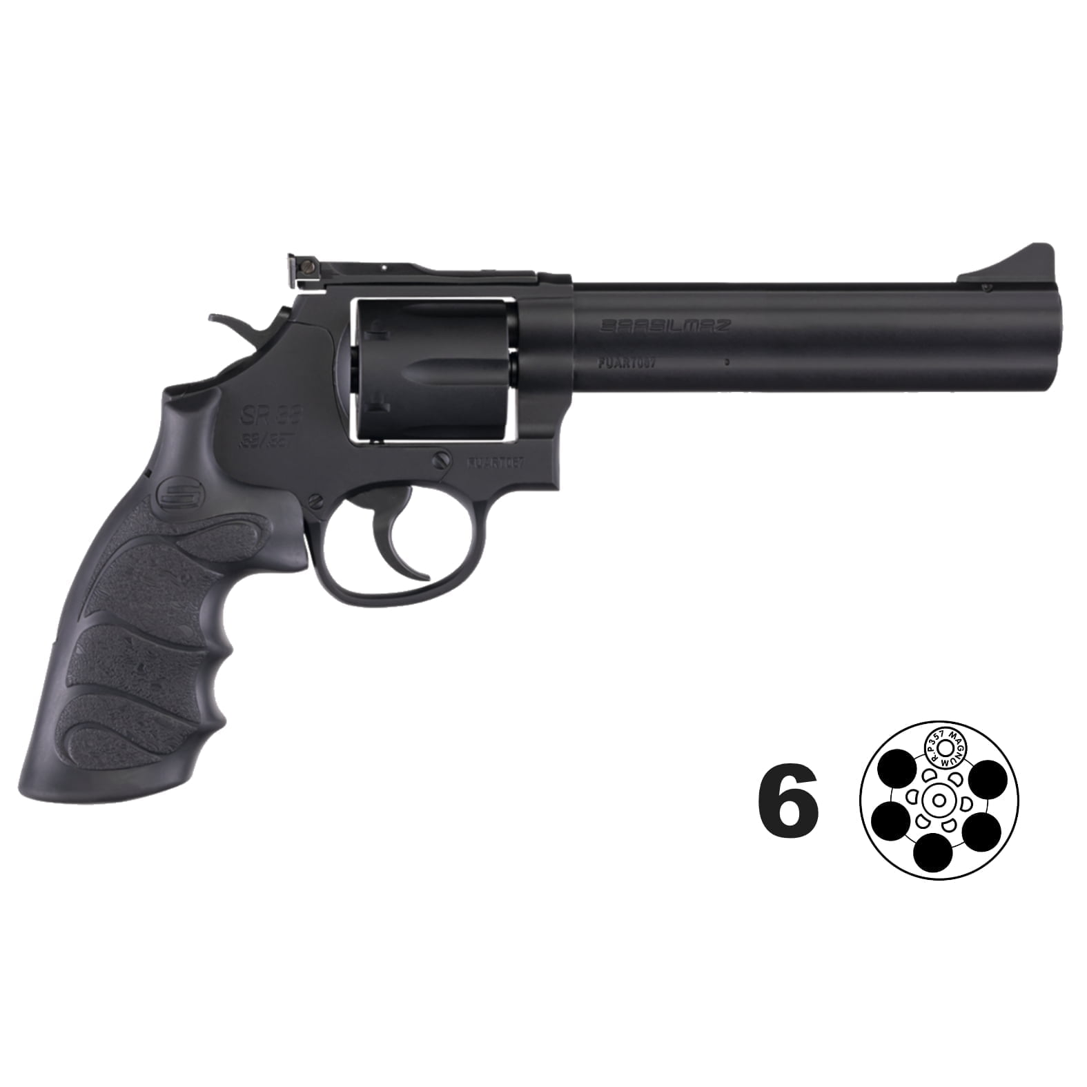 SARSR38BL6 - SAR 357 Magnum Revolver 6 inch Black R