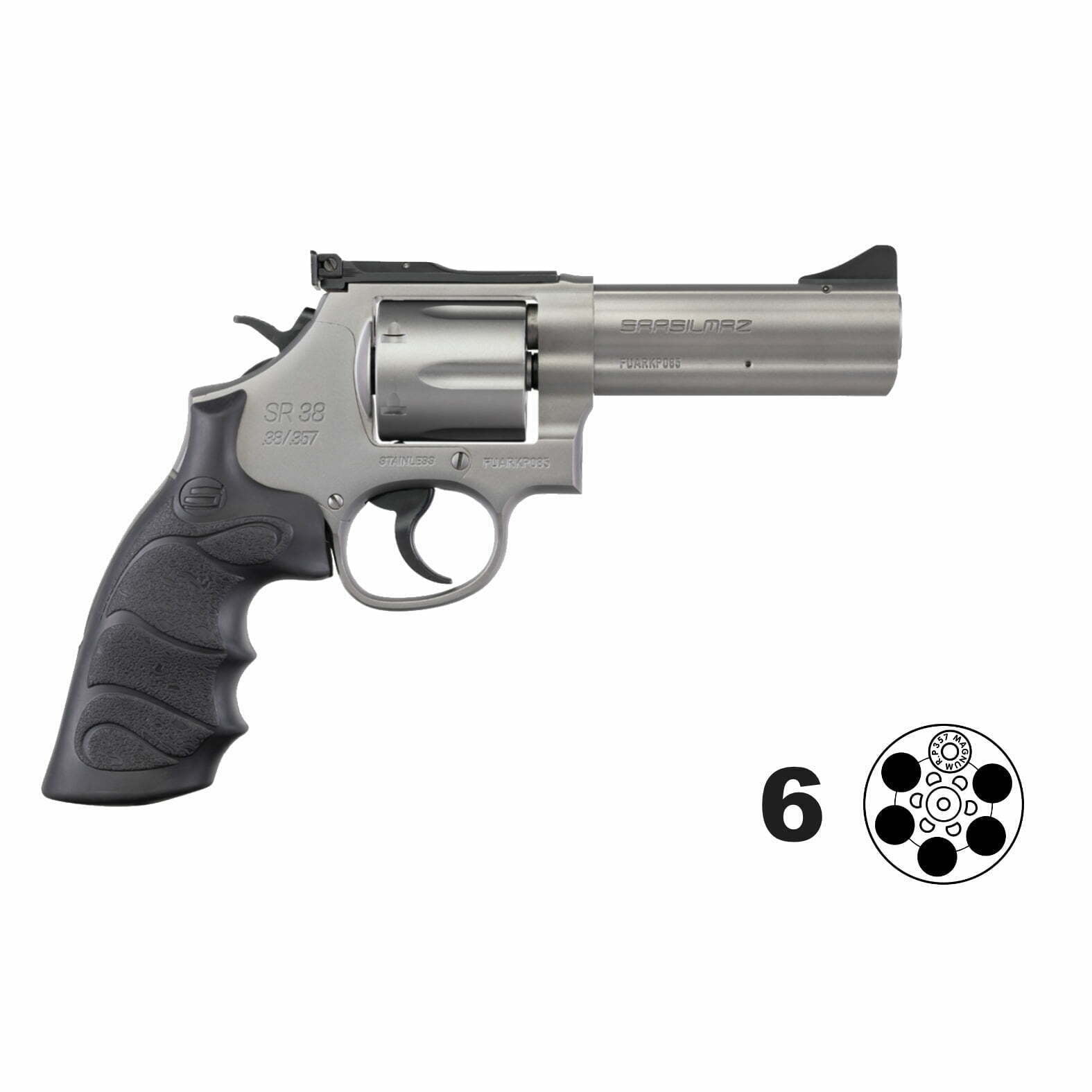 SARSR38ST4 - SAR 357 Magnum Revolver 6 inch Stainless L