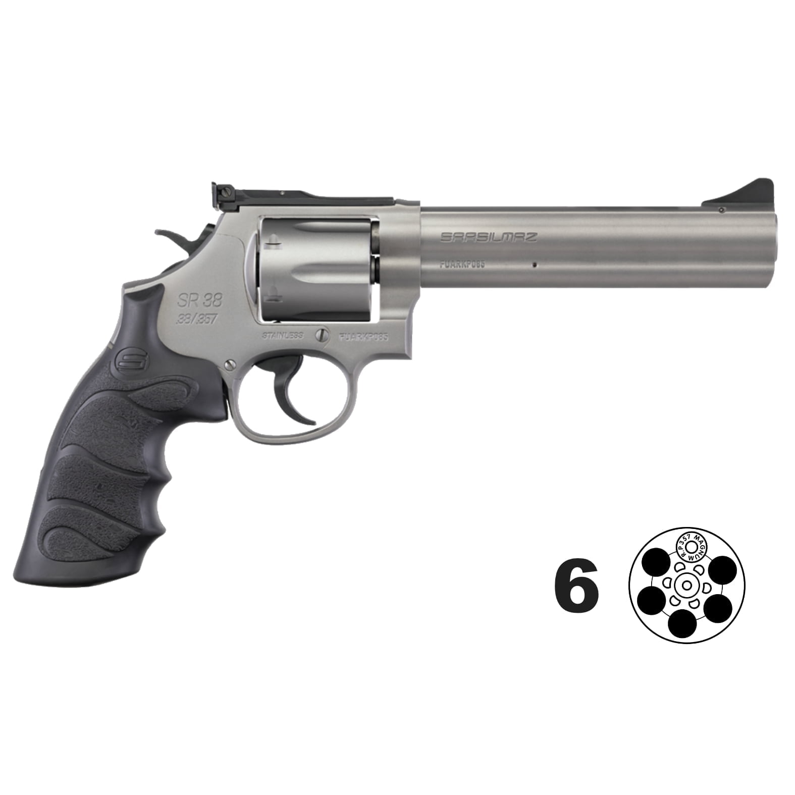 SARSR38ST6 - SAR 357 Magnum Revolver 6 inch Stainless R