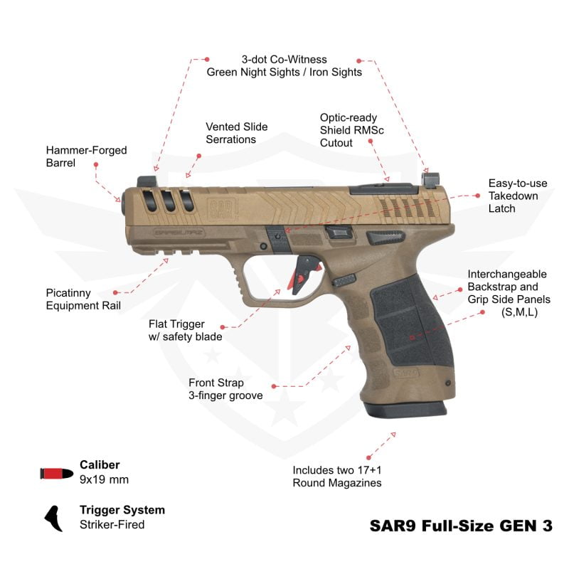 SAR9 GEN 3 BRONZE FULL SIZE SAR9G3BR