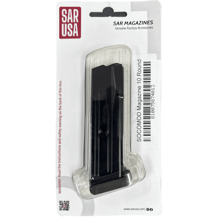 MAGAZINE SAR9 SOCOM OD GREEN 10 Round 9mm